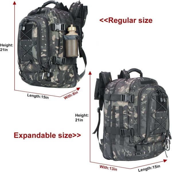 expandable 40 64l military tactical backpack 3 day bag hiking gym sport camping