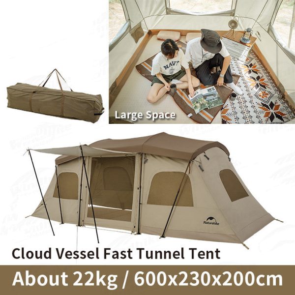 outdoor camping in a rain tent