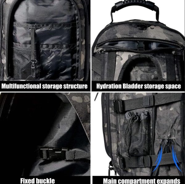 expandable 40 64l military tactical backpack 3 day bag hiking gym sport camping