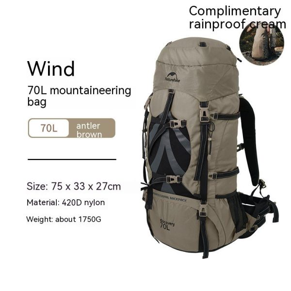 outdoor wind exploration 70l hiking backpack large capacity leisure sports tourism