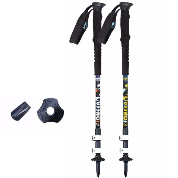 sportshub 1pc aluminium alloy ski poles 3 sectionstelescopic