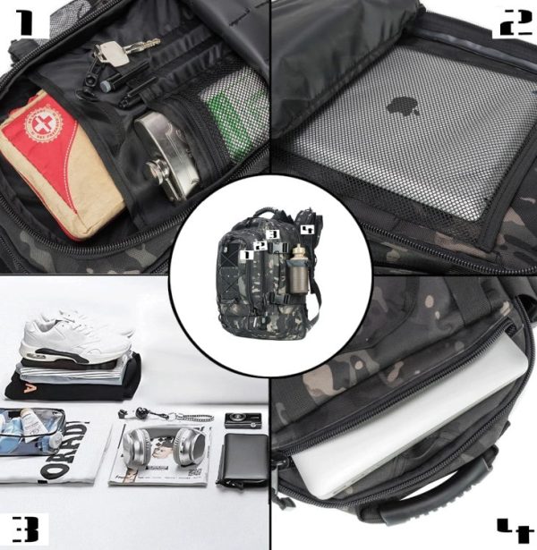 expandable 40 64l military tactical backpack 3 day bag hiking gym sport camping