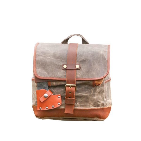 outdoor camping 20l retro waterproof oil wax canvas backpack