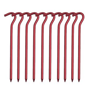 Aluminium Alloy Tent Pegs With Hooks 10pcs Beargoods