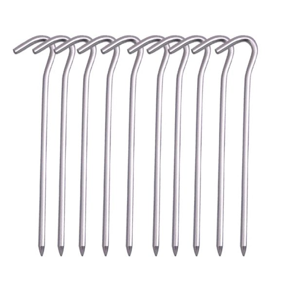 aluminium alloy tent pegs with hooks 10pcs Aluminium Alloy Tent Pegs With Hooks 10pcs Beargoods