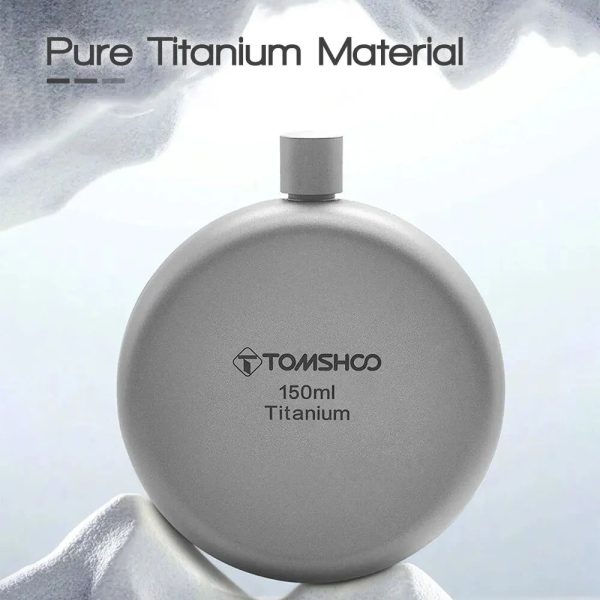 150ml/180ml titanium flask with funnel camping hiking backpacking travel picnic 150ml/180ml Titanium Flask with Funnel Camping Hiking Backpacking Travel Picnic Beargoods