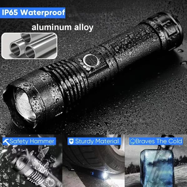 high power rechargeable led tactical flashlight High Power Rechargeable LED Tactical Flashlight Beargoods