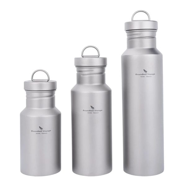 Wide Mouth Titanium Bottle with Lid Leak-Proof Single Layer 400/550/750ML Beargoods