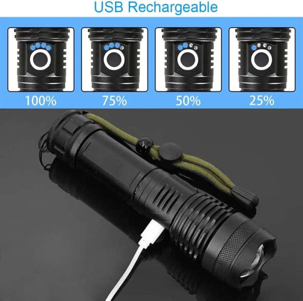 high power rechargeable led tactical flashlight High Power Rechargeable LED Tactical Flashlight Beargoods