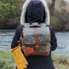 outdoor camping 20l retro waterproof oil wax canvas backpack