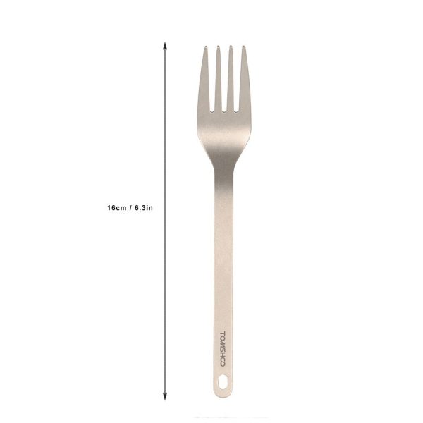 titanium spoon and fork tableware set with storage sack