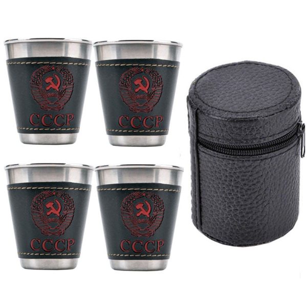 4pcs 70ml stainless steel portable travel cups