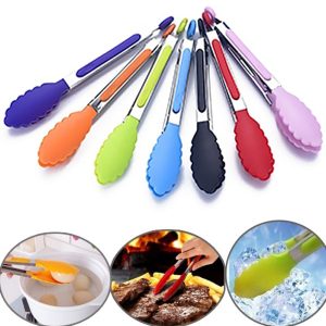 stainless steel silicone food tongs