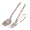 titanium spoon and fork tableware set with storage sack