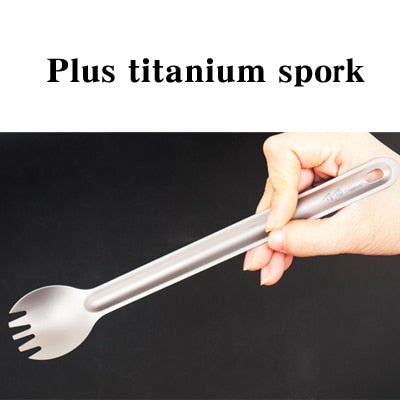 titanium long handle spork