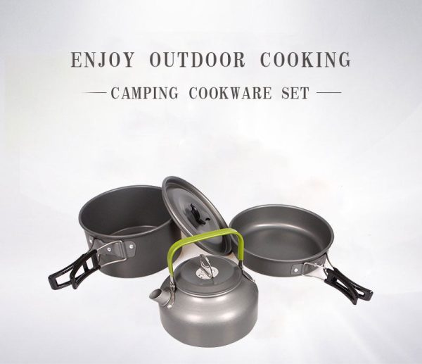 camping backpack outdoor cookware