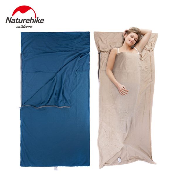 naturehike single double sleeping bag liner envelope ultra light portable cotton sleeping bag liner for outdoor camping