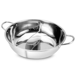 twin divided stainless steel cookware