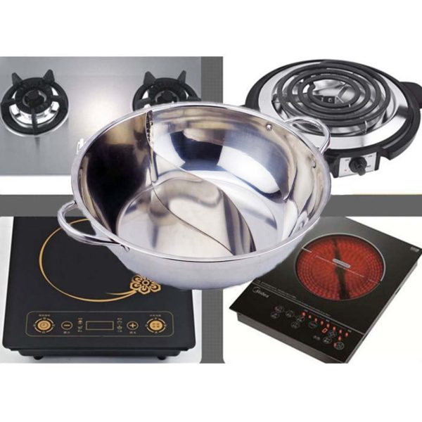 twin divided stainless steel cookware