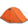 flytop camping tent outdoor 2 people or 3perons double layer aluminum pole anti snow outdoor family tent with snow skirt
