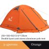 flytop camping tent outdoor 2 people or 3perons double layer aluminum pole anti snow outdoor family tent with snow skirt