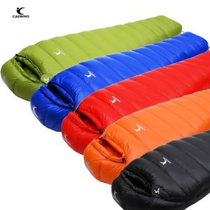 mummy type sleeping bag outdoor ultralight winter autumn white duck down sleeping bag adult camping hiking climbing travel