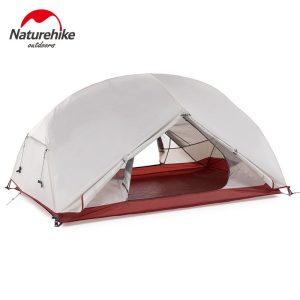 naturehike custom mongar 2 3 person waterproof double layer outdoor tent aluminum rod gray ultralight camping tents mat e ems
