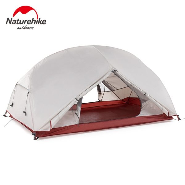 naturehike custom mongar 2 3 person waterproof double layer outdoor tent aluminum rod gray ultralight camping tents mat e ems