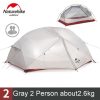 naturehike custom mongar 2 3 person waterproof double layer outdoor tent aluminum rod gray ultralight camping tents mat e ems