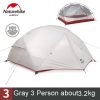 naturehike custom mongar 2 3 person waterproof double layer outdoor tent aluminum rod gray ultralight camping tents mat e ems