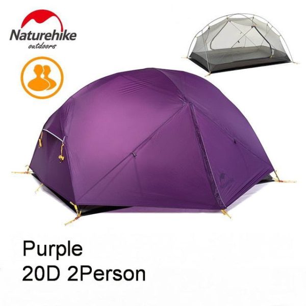 naturehike custom mongar 2 3 person waterproof double layer outdoor tent aluminum rod gray ultralight camping tents mat e ems
