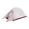 Cloud Up 1 ultralight 1-person backpacking tent fully pitched with vestibule open