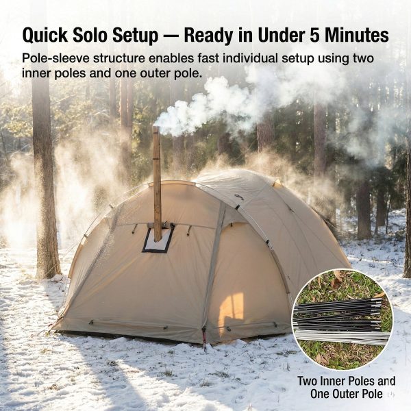 all season family hot camping tent with stove jack