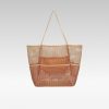 large capacity multi pocket mesh tote bag quick dry sand free reinforced organizer bag