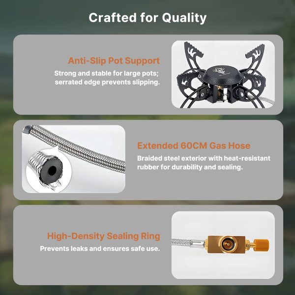 3800w portable windproof camping stove fast boiling outdoor gas burner