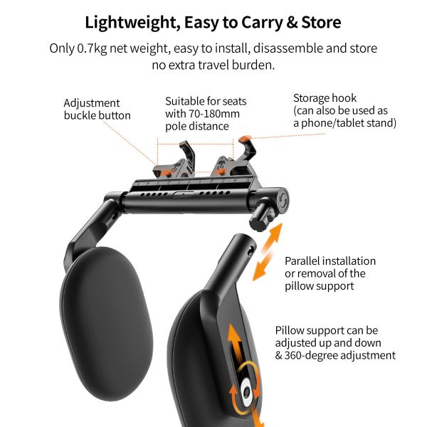 adjustable car headrest neck support universal side sleep pillow with memory foam