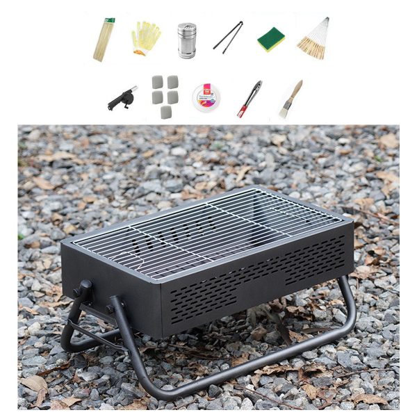 portable smokeless bbq grill foldable 27cm wide for 5+ people