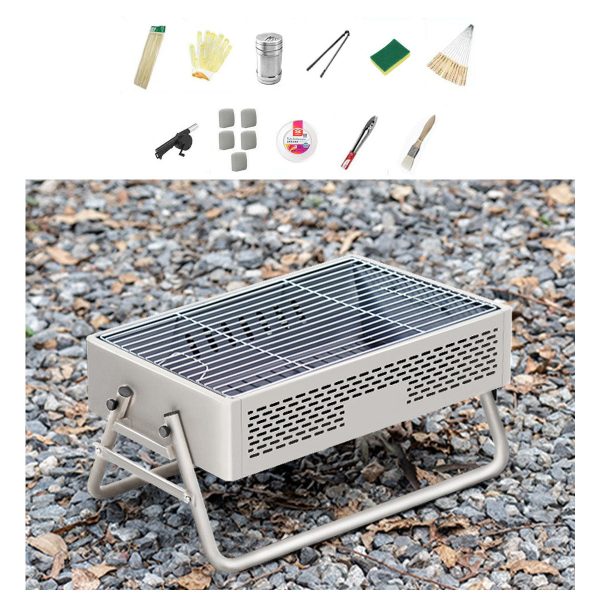 portable smokeless bbq grill foldable 27cm wide for 5+ people