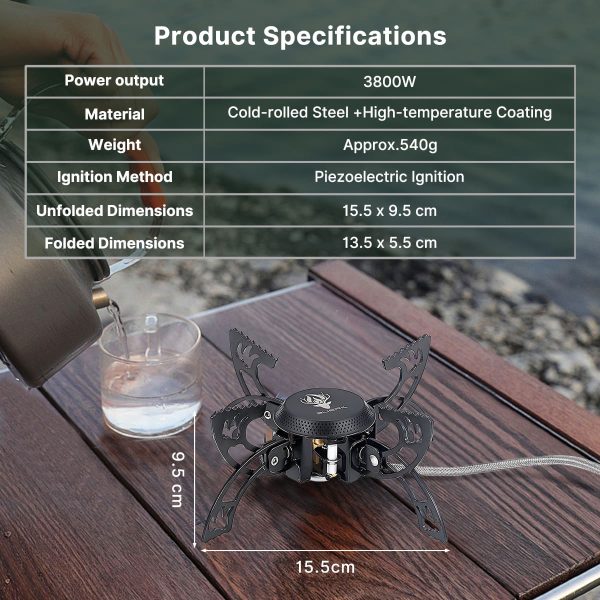3800w portable windproof camping stove fast boiling outdoor gas burner