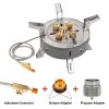 13800w high power camping stove foldable multi head outdoor cooker