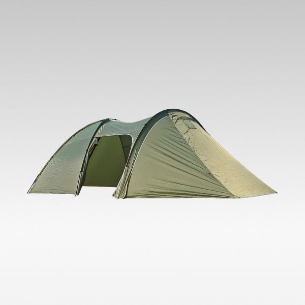 frontier tunnel tent 6p — all season family shelter with awning extension