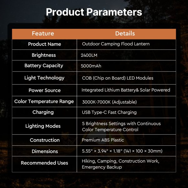 2400 lm solar powered lithium battery flood light rechargeable outdoor atmosphere light