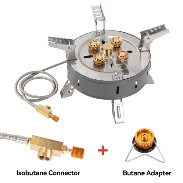 13800w high power camping stove foldable multi head outdoor cooker