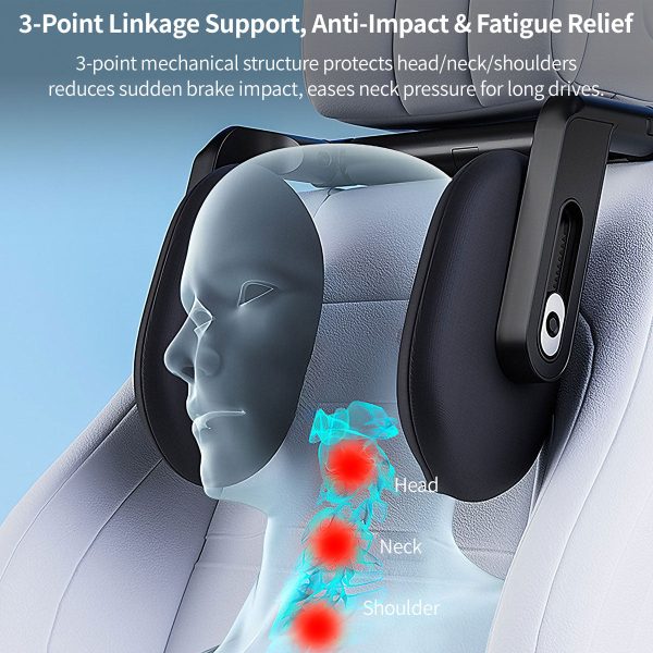 adjustable car headrest neck support universal side sleep pillow with memory foam