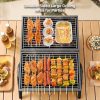 portable table top charcoal grill 3 5 people dual zone roasting for camping & picnics