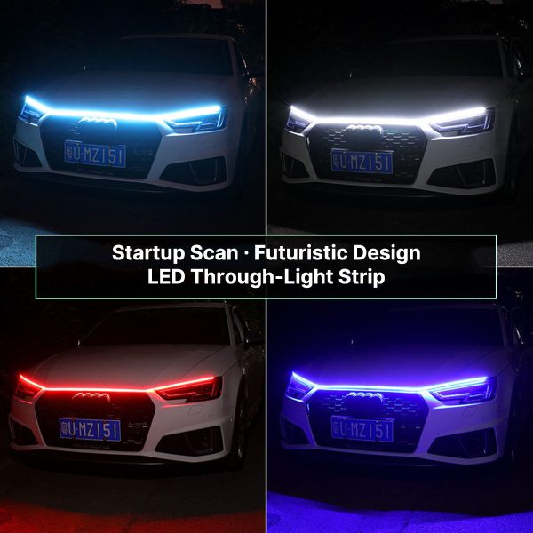 rgb multi color car hood led light strip