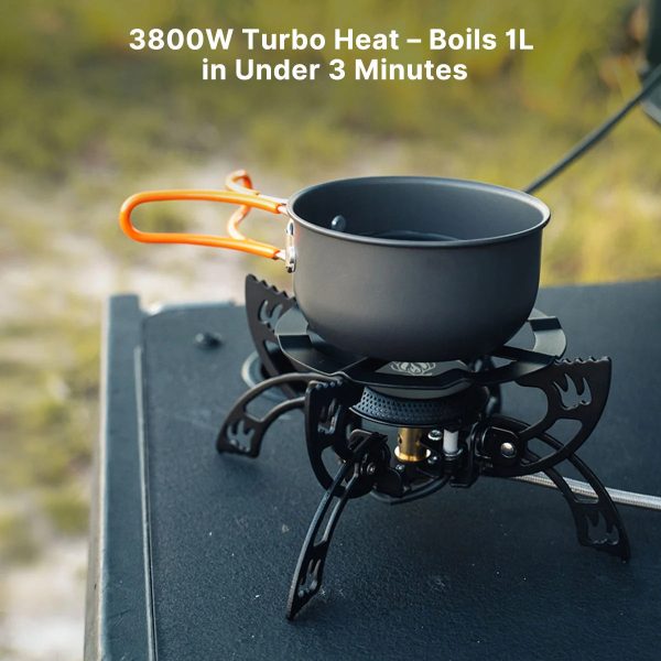 3800w portable windproof camping stove fast boiling outdoor gas burner