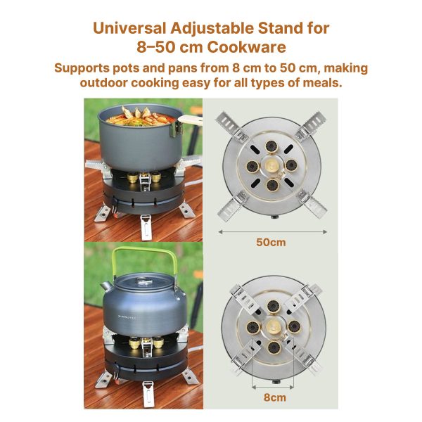 13800w high power camping stove foldable multi head outdoor cooker