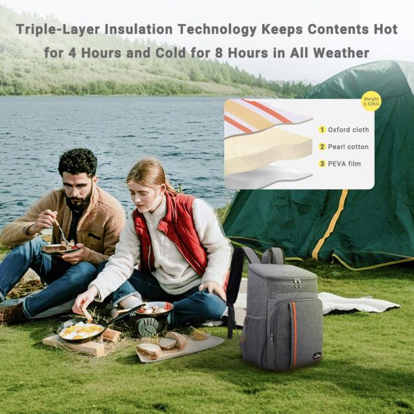 30 can insulated leakproof cooler backpack lightweight thermal bag with multi pockets