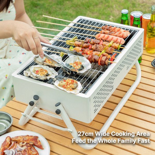 portable smokeless bbq grill foldable 27cm wide for 5+ people